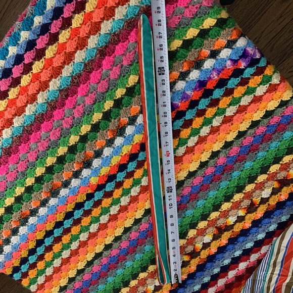 Vintage 80s Leslie Fay Rainbow Vertical Stripe Button Shirtdress Below K… - Picture 8 of 13